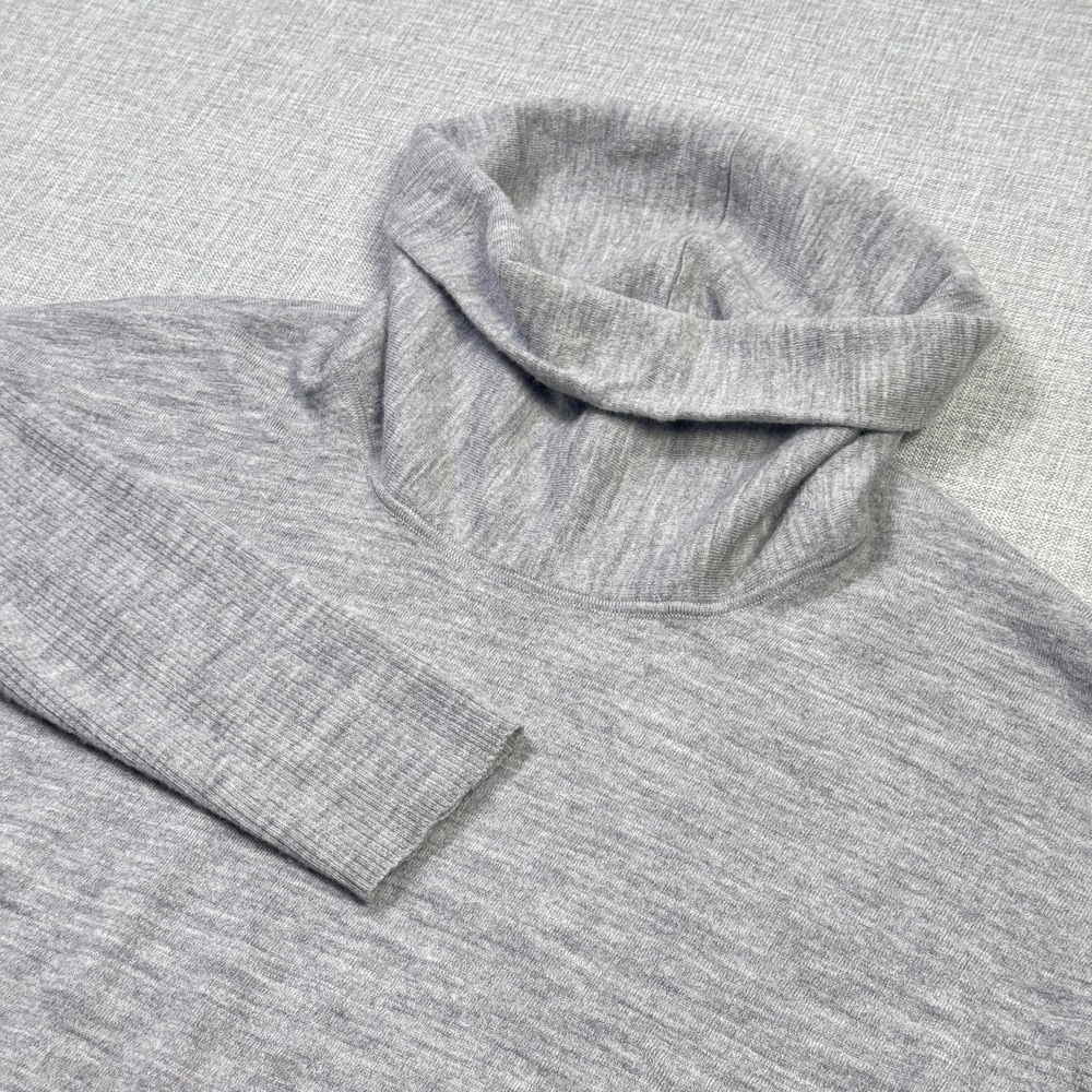Eileen Fisher Merino Wool Pullover Sweater Womens XXS Gray Cowl Neck Lightweight